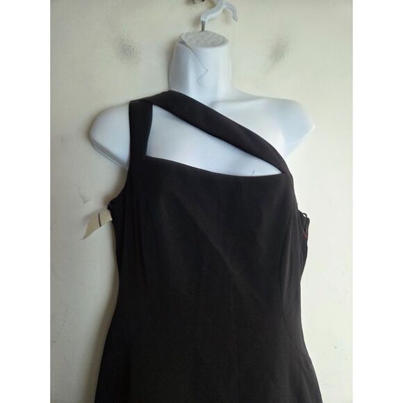 NWT Laundry by Shelli Segal Black One Shoulder Full Length Evening Dress size 6 - Picture 7 of 10